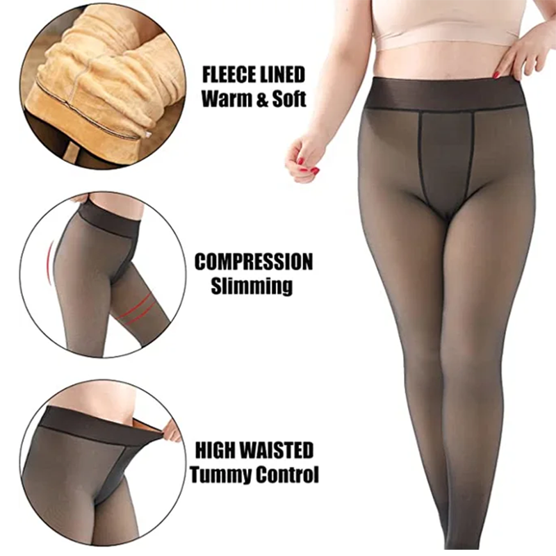 Magic Fur Lined Leggings – Looks Like Sheer, Feels Like Fleece,Plush and thickened
