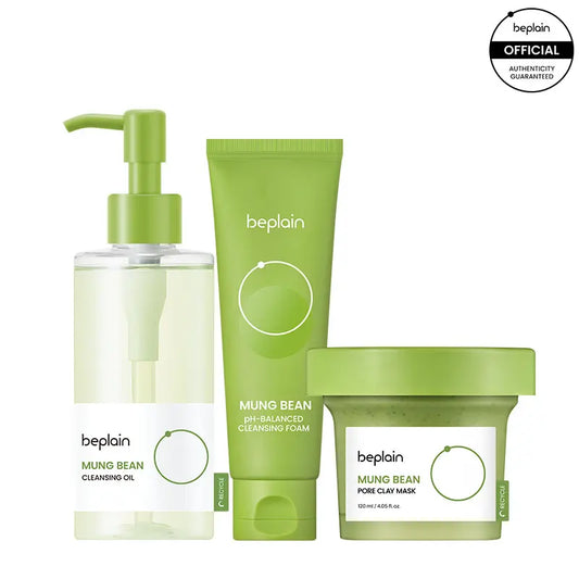 Final 3 hours -60%OFF🔥Mung Bean Cleansing Oil & Cleansing Foam & Clay Mask
